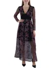 French Connection Emilia Womens V-neck Embroidered Maxi Dress In Black