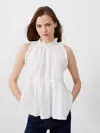 French Connection Emily Frill Top Summer White In White