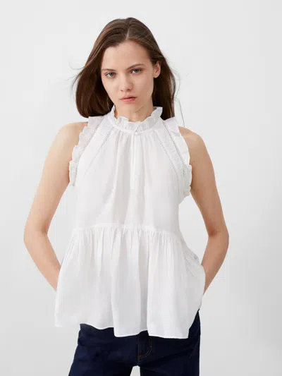 French Connection Emily Frill Top Summer White