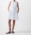 French Connection Emily Tiered Flared Mini Dress Summer White In White