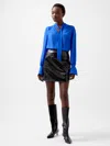 French Connection Emmett Pu Mini Skirt Blackout In Black
