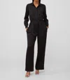 French Connection Enid Long Sleeve Satin Jumpsuit In Multi
