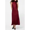 French Connection Ennis Bow Back Sleeveless Satin Maxi Dress In Red