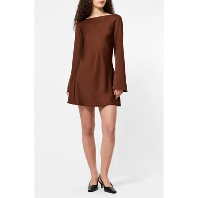 FRENCH CONNECTION FRENCH CONNECTION ENNIS LONG SLEEVE SATIN MINIDRESS