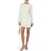 French Connection Ennis Long Sleeve Satin Minidress In Classic Cream