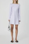 French Connection Ennis Long Sleeve Satin Minidress In Purple