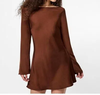 French Connection Ennis Mini Dress In Chocolate In Brown