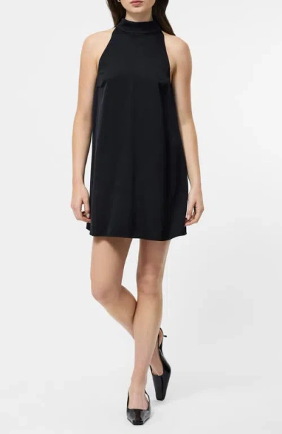 French Connection Ennis Satin Babydoll Minidress In Black