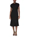 French Connection Ennis Satin Column Midi Dress In Black