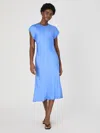 French Connection Ennis Satin Column Midi Dress In Blue