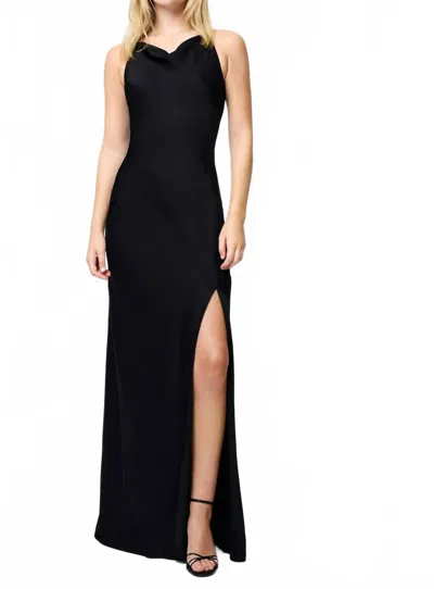 French Connection Ennis Satin Cowl Neck Maxi Dress In Black