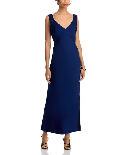 French Connection Ennis Satin Dress In Blue