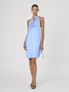 French Connection Ennis Satin Halter Mini Dress  Dresses In Blue