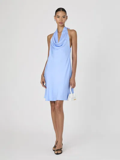 French Connection Ennis Satin Halter Mini Dress  Dresses In Blue