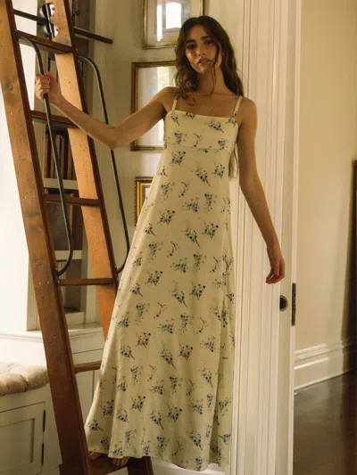 French Connection Ennis Satin Harper Fleur Maxi Dress In Animal Print