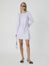 French Connection Ennis Long Sleeve Satin Minidress In Purple
