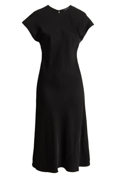 French Connection Ennis Satin Midi Dress In Black