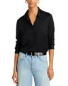 French Connection Ennis Satin Shirt In Black