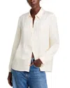 French Connection Ennis Satin Shirt In Classic Cream