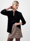 French Connection Ennis Satin Button-up Shirt In Black