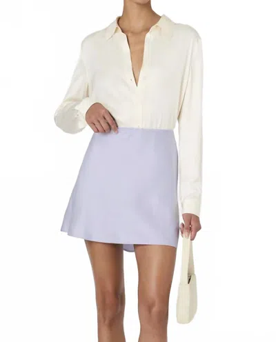 French Connection Ennis Satin Shirt In Classic Cream In White