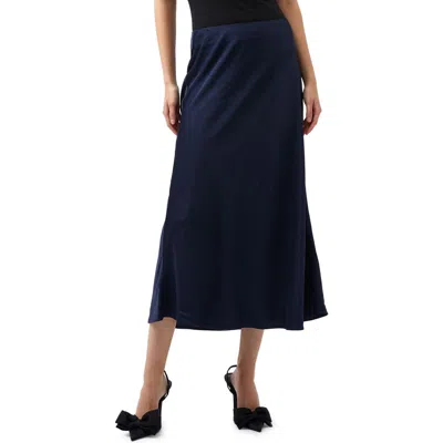 French Connection Ennis Satin Skirt In Marine