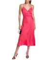 French Connection Ennis Satin Slip Midi Dress In Pink