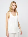 French Connection Ennis Satin Racerback Tank In White