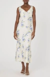 French Connection Ennis Vivian Floral Satin Maxi Dress In Pale Iris Multi