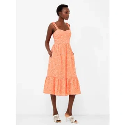 French Connection Erin Gretta Dress-coral Multi-71wct In Pink