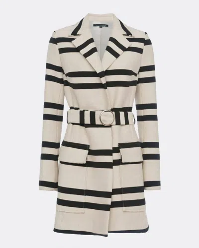 French Connection Escher Stripes Belted Womens Mac Jacket