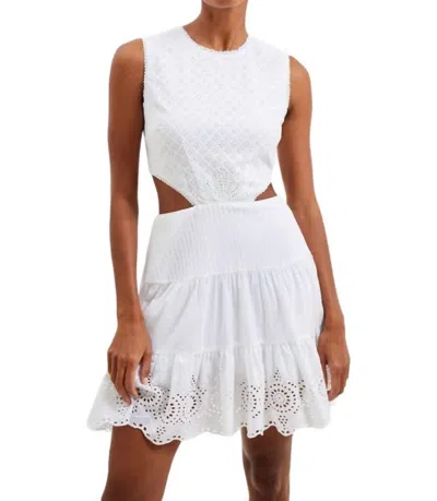 French Connection Esse Cotton Mini Dress In White