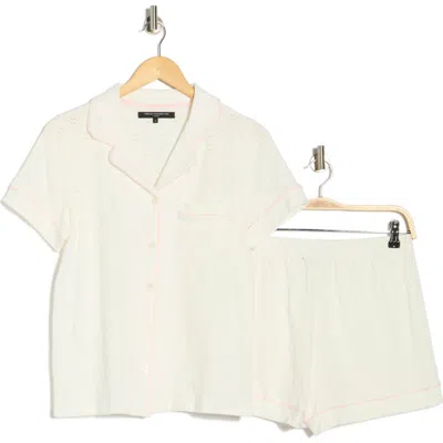 French Connection Eyelet Short Pajamas In White