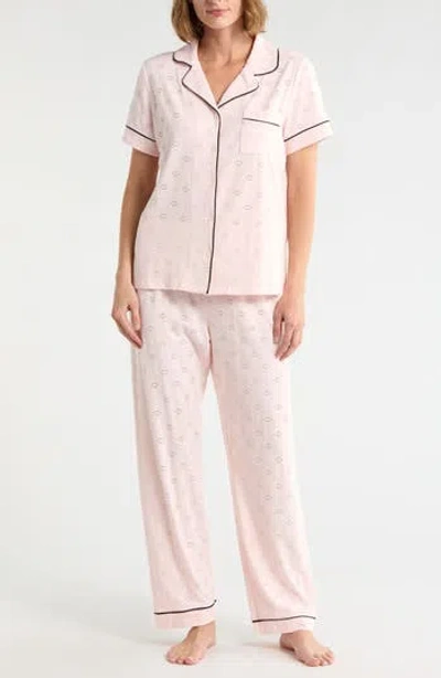 French Connection Eyelet Short Sleeve Pajamas In Pink