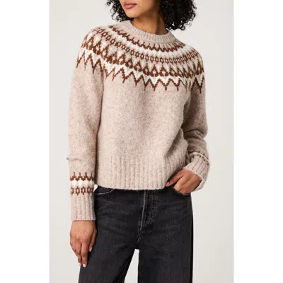 French Connection Fair Isle Chunky Crewneck Sweater In Neutral