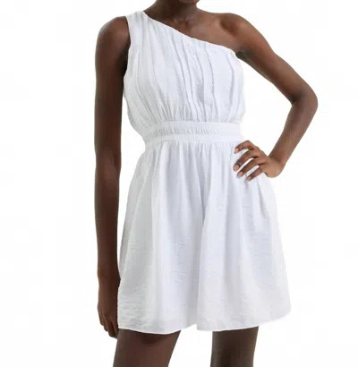 French Connection Faron Drape One Shoulder Mini Dress In White