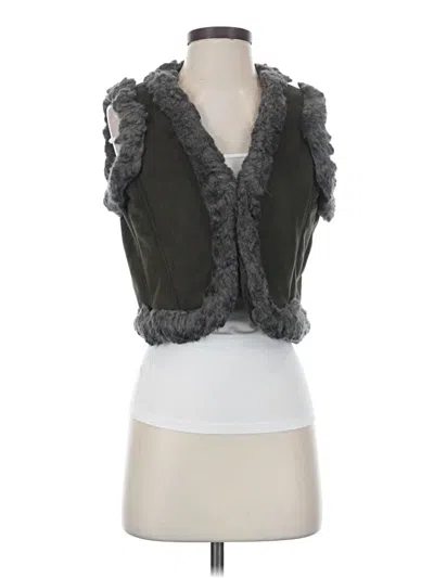 Pre-owned French Connection Faux Fur Vest In Gray