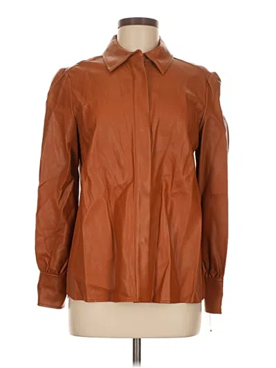 Pre-owned French Connection Faux Leather Jacket In Brown