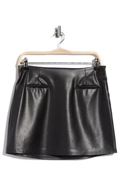 French Connection Faux Leather Miniskirt In Black