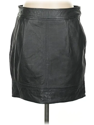 French Connection Faux Leather Skirt In Blue
