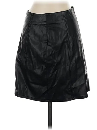 Pre-owned French Connection Faux Leather Skirt In Black