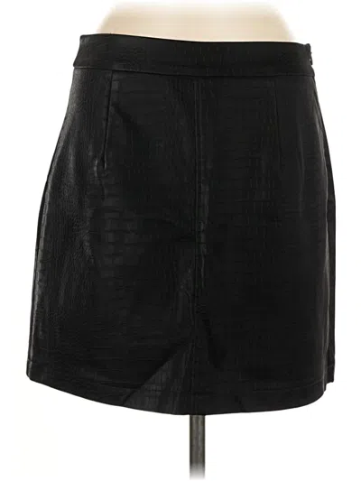 Pre-owned French Connection Faux Leather Skirt In Black