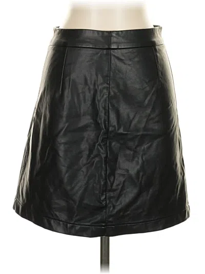 Pre-owned French Connection Faux Leather Skirt In Black