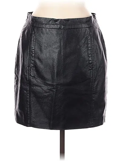 Pre-owned French Connection Faux Leather Skirt In Black