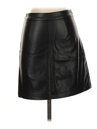 Pre-owned French Connection Faux Leather Skirt In Black