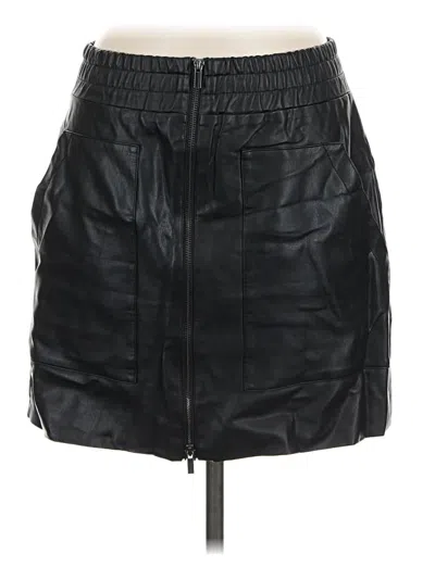 Pre-owned French Connection Faux Leather Skirt In Black