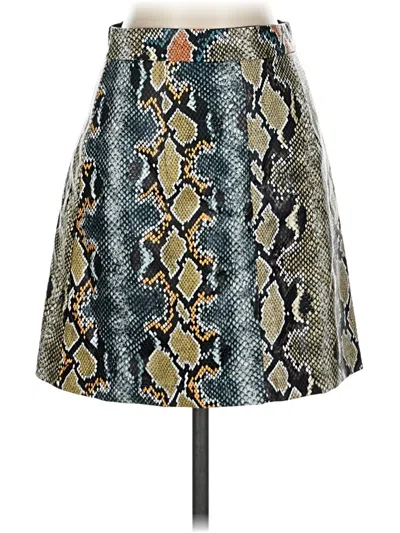 Pre-owned French Connection Faux Leather Skirt In Blue