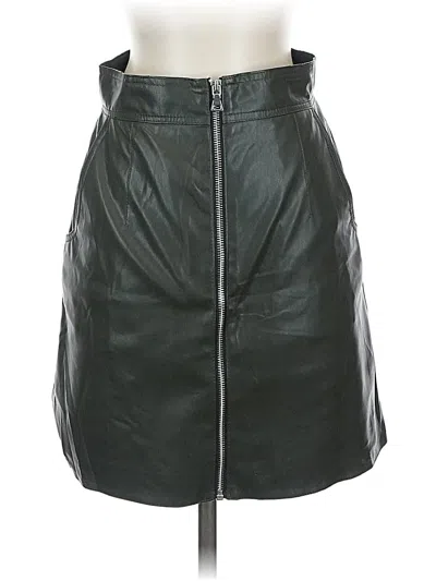 Pre-owned French Connection Faux Leather Skirt In Green