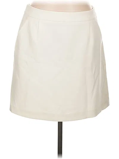 Pre-owned French Connection Faux Leather Skirt In Ivory