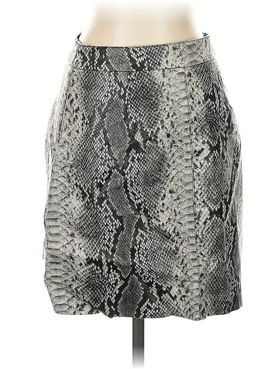 Pre-owned French Connection Faux Leather Skirt In Silver